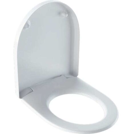 Sedile wc con coperchio RENOVA PLAN, cerniere: acciaio inox, bianco