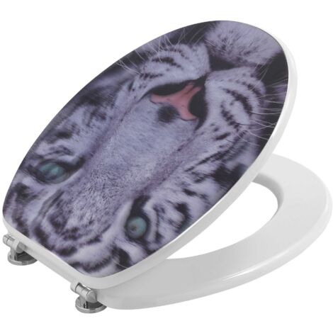 Sedile wc con decoro animalier tigre in 3d
