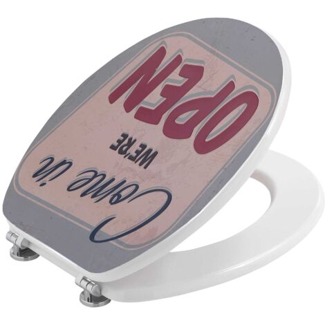 Sedile wc con scudo metallico decorazione open