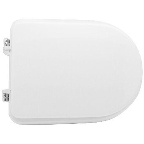 Sedile wc coprivaso per Axa vaso Clivia 43,5-45,5x34 cm copriwater bianco in legno colato in poliestere con cerniere regolabili