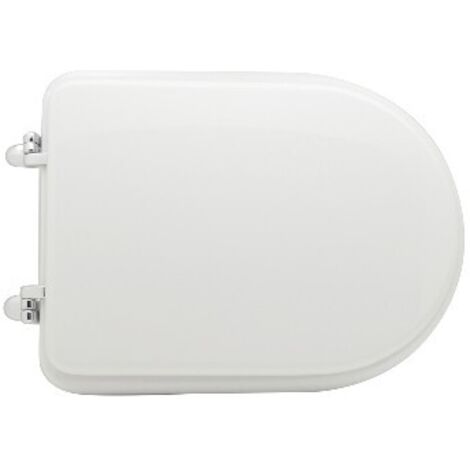 Sedile wc coprivaso per Eos vaso Antaga 44,5-46 x 34 cm copriwater bianco con cerniere regolabili in legno colato