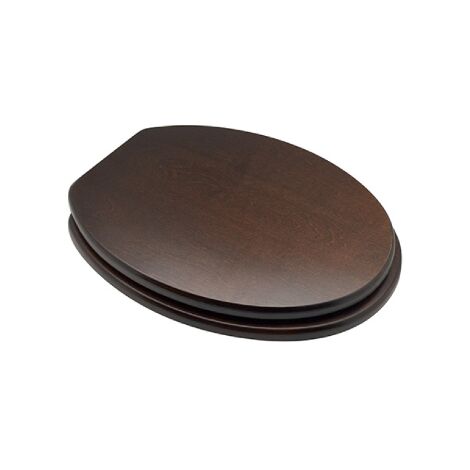 Sedile wc coprivaso per Globo vaso Lei forma 1 43-46 x 37 cm copriwater noce scuro con cerniere regolabili in legno colato Noce scuro