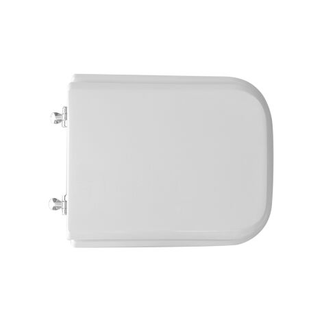 Sedile wc coprivaso per GSI vaso Adda 42 x 32 cm copriwater bianco con cerniere fisse oblique e sedile in legno colato
