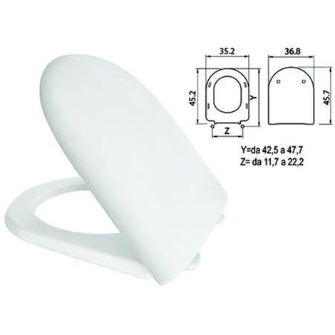 SEDILE WC IN TERMOINDURENTE "LUNA 2" BIANCO CERNIERE INOX H057 - FERR 410816