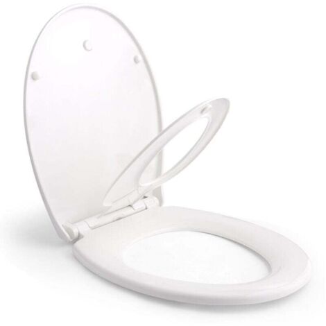 Sedile WC per famiglie con sedile per bambini, sedile WC con chiusura ammortizzata, polietilene per adulti e bambini