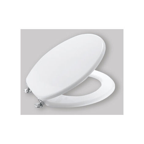 Sedile Wc Smeraldo Universale Mdf Laccato Bianco - Chiusura Normale