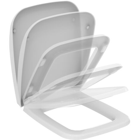 Sedile WC VENTUNO con coperchio, cerniere in acciaio inox chiusura rallentata bianco IDEAL STANDARD