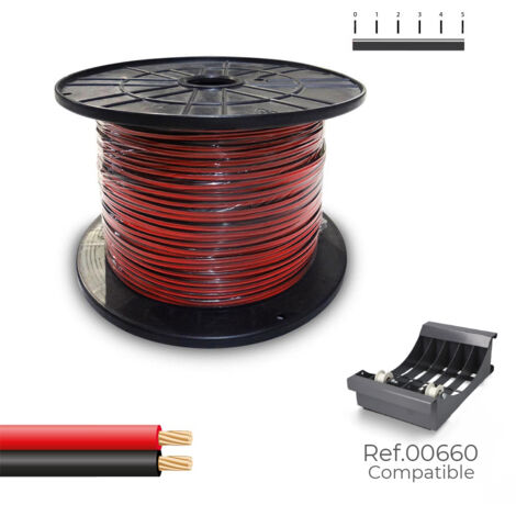 SEDILES Cable paralelo 48V 2x0,75mm² color rojo y negro 500m (bobina de Ø26x15cm)