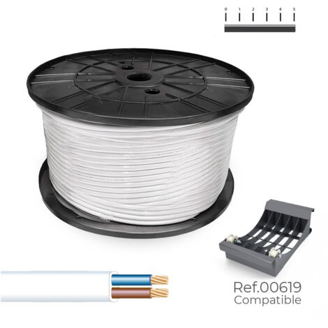 SEDILES Manguera plana H05VVH2-F 300/500V 2x1,5mm² color blanco 200m (bobina de Ø40x20cm)