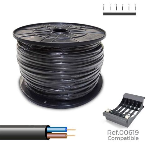 SEDILES Manguera tubular VV-K0.6/1KV 600/1000V 2x1,50mm² color negro 150m (bobina de Ø40x20cm)