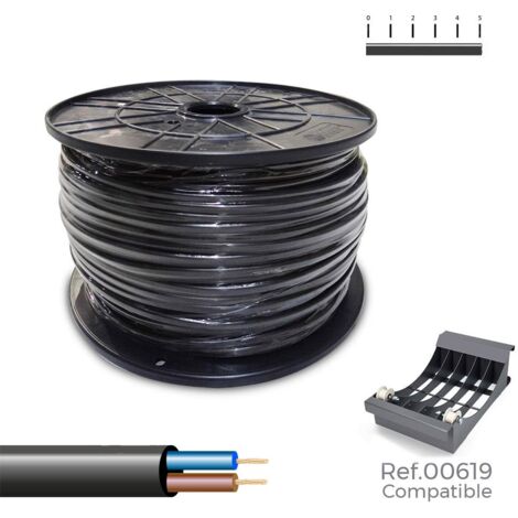 SEDILES Rohrschlauch VV-K0,6/1KV 600/1000V 2x1,50mm² schwarze Farbe 150m (Ø40x20cm Spule)
