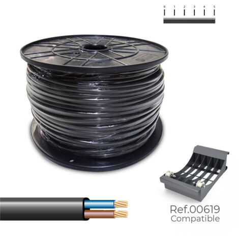 SEDILES Tubo piatto H05VVH2-F 300/500V 2x1,5mm² colore nero 200m (bobina Ø40x20cm)