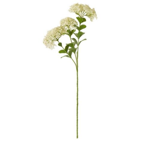 Sedum Spray (Single Stem Flower) - Plastic - Height 58 cm - Cream
