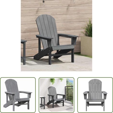 Seduta all'aperto -  Sedia Adirondack Grigio chiaro 82 x 74 x 92 cm HDPE