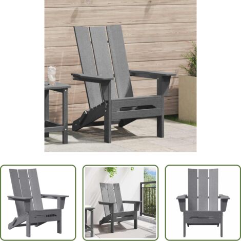Seduta all'aperto -  Sedia Adirondack Pieghevole Grigio chiaro 80,5 x 74,5 x 92 cm
