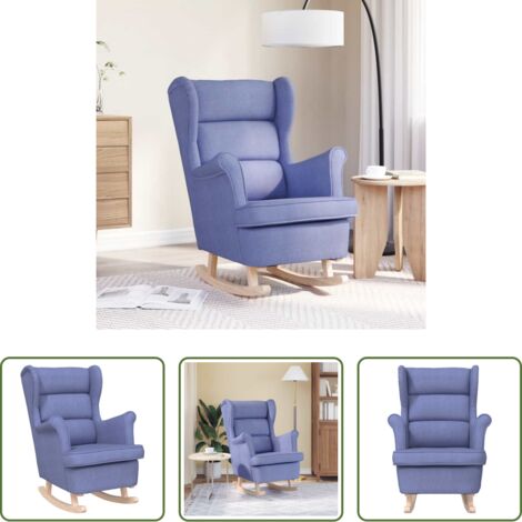 Seduta comoda -  Sedia a Dondolo Jeans Blu 74x90x102 cm in Tessuto