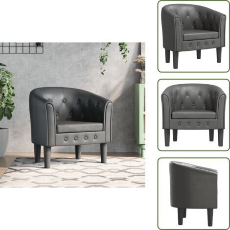 Seduta comoda - vidaXL Poltrona Cabriolet Grigia in Similpelle - Poltrona per camera da letto