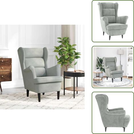 Seduta comoda - vidaXL Poltrona Grigio Chiaro Velluto - Design elegante