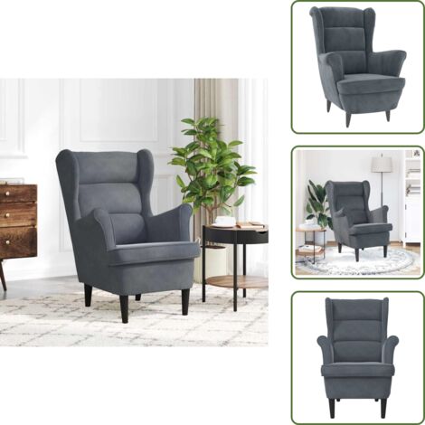Seduta comoda - vidaXL Poltrona Grigio Scuro Velluto - Design elegante