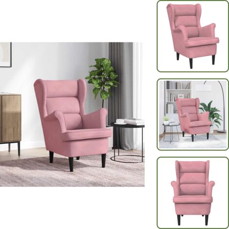 Seduta comoda - vidaXL Poltrona Rosa in Velluto - Design elegante