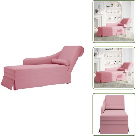 Seduta comoda - vidaXL Sdraio con Capezzale e Bracciolo Destro in Velluto Rosa - Cuscino per schiena