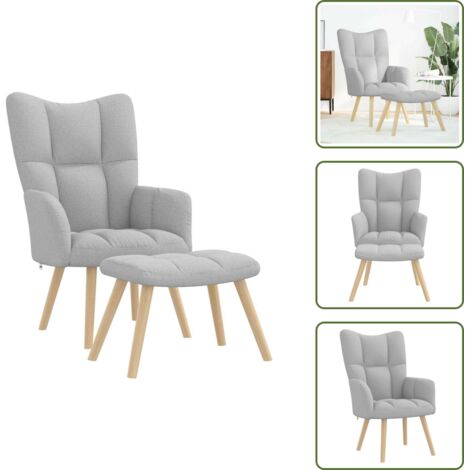 Seduta comoda - vidaXL Sedia Relax con Poggiapiedi Grigio Nuvola in Tessuto - Sedia con poggiapiedi