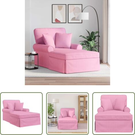 Seduta con gonna -  Chaise Longe con Gonna con cuscino 3 pcs Rosa Tessuto