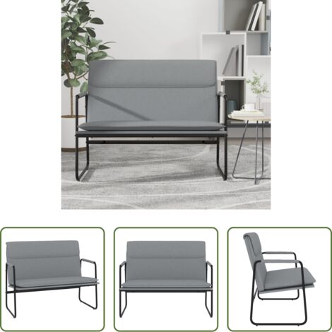 Seduta confortevole -  Panca Grigio Chiaro 100x64x80 cm in Tessuto