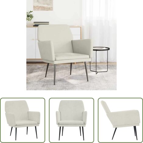 Seduta confortevole -  Poltrona Crema 62x79x79 cm Velluto