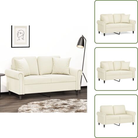 Seduta confortevole - vidaXL Divano a 2 Posti con Cuscini Crema 120 cm in Velluto - Divano relax