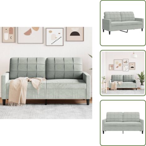 Seduta confortevole - vidaXL Divano a 2 Posti Grigio Chiaro 140 cm in Velluto - Design moderno