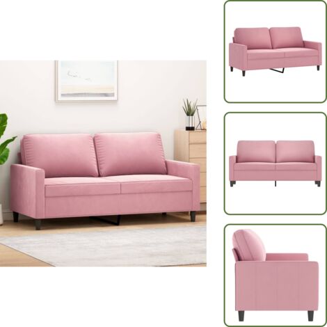 Seduta confortevole - vidaXL Divano a 2 Posti Rosa 140 cm in Velluto - Design moderno