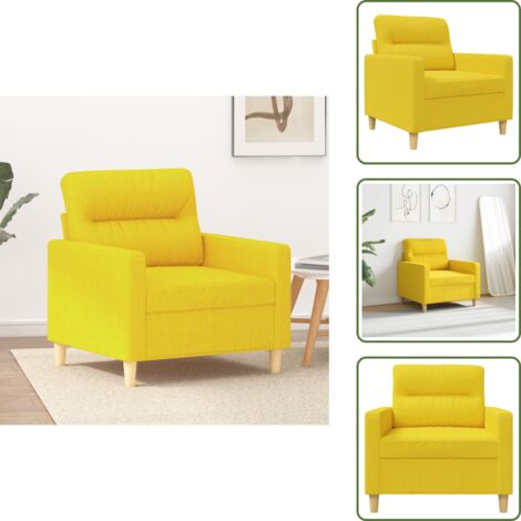 Seduta confortevole - vidaXL Poltrona Giallo Chiaro 60 cm in Tessuto - Poltrona per casa