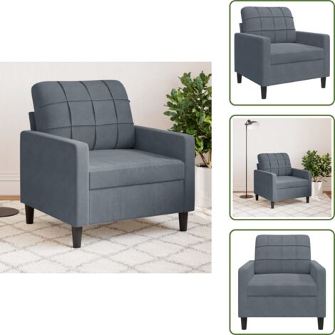 Seduta confortevole - vidaXL Poltrona Grigio Scuro 60 cm Velluto - Divano moderno