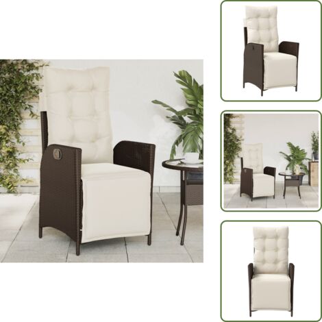Seduta confortevole - vidaXL Sedia Reclinabile Giardino con Poggiapiedi Marrone Polyrattan - Mobili da esterno