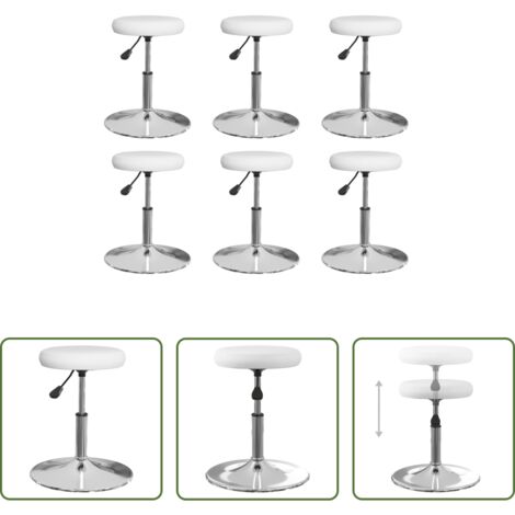 Seduta da cucina -  Sedie da Pranzo 6 pz Bianche in Similpelle