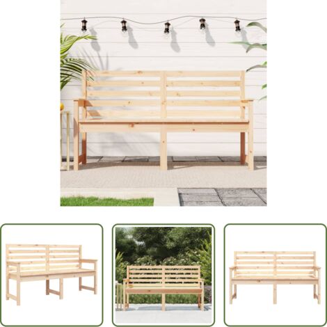 Seduta da esterno -  Panca da Giardino 159,5x48x91,5 cm in Legno Massello di Pino
