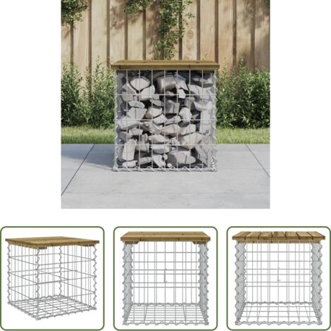 Seduta da esterno -  Panca da Giardino Design Gabbione 43x44x42 cm Pino Impregnato