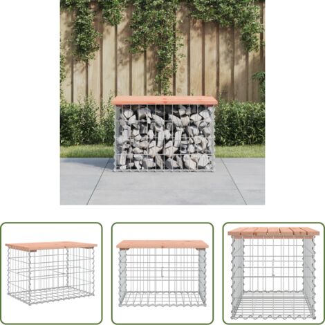 Seduta da esterno -  Panca da Giardino Design Gabbione 63x44x42 cm Massello Douglas