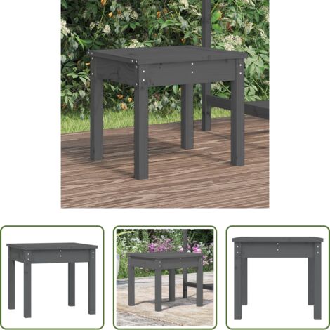 Seduta da esterno - Panca da Giardino Grigia 50x44x45 cm Legno Massello di Pino