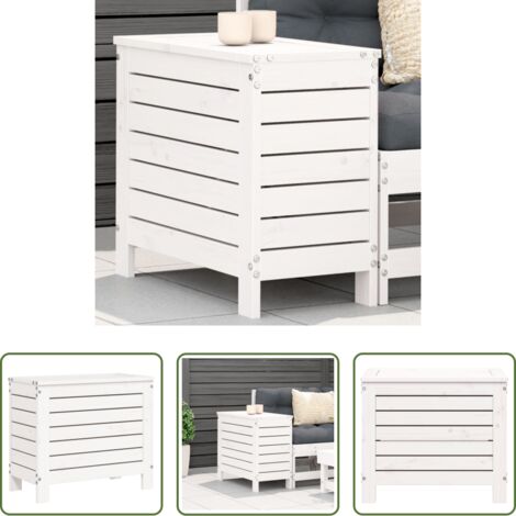 Seduta da esterno -  Poggiapiedi da Giardino Bianco 62x31,5x52cm Legno Massello Pino