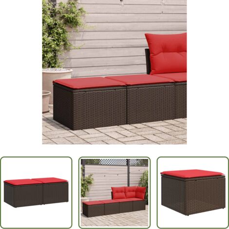 Seduta da giardino -  Set Divano Giardino 4 pz con Cuscini Marrone Polyrattan Acacia
