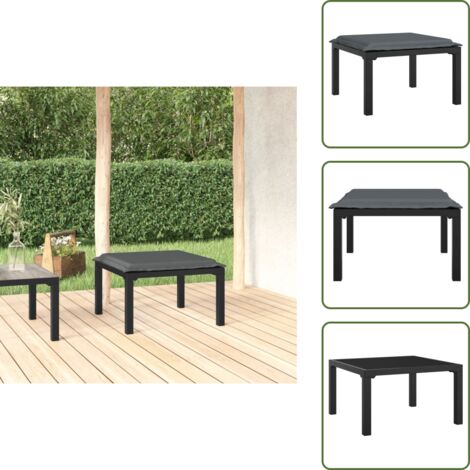 Seduta da giardino - vidaXL Poggiapiedi da Giardino con Cuscino in Polyrattan Nero e Grigio - Mobili da esterno