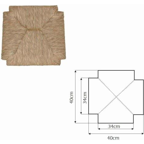 Seduta di ricambio 40 x 40 cm in paglia palustre per sedia rustica taverna