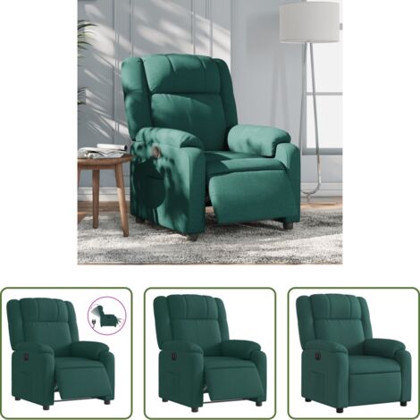 Seduta elettrica -  Poltrona Elettrica Reclinabile Verde Scuro in Tessuto