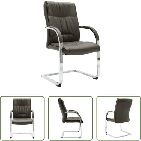 Seduta ergonomica -  Sedia da Ufficio a Sbalzo Grigia in Similpelle