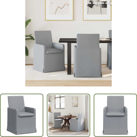 Seduta ergonomica -  Sedie da pranzo 2 pcs Grigio chiaro 57 x 67 x 95 cm Tessuto