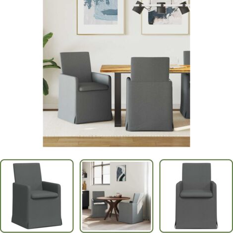 Seduta ergonomica -  Sedie da pranzo 2 pcs Grigio scuro 57 x 67 x 95 cm Tessuto