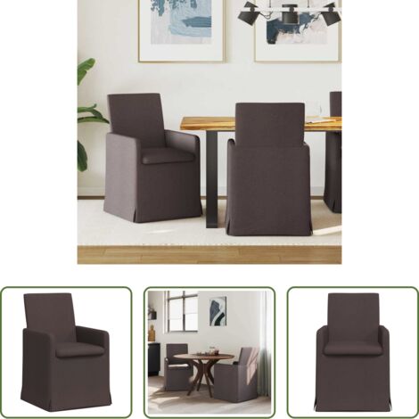 Seduta ergonomica -  Sedie da pranzo 2 pcs Marrone scuro 57 x 67 x 95 cm Tessuto