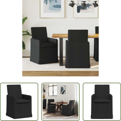 Seduta ergonomica -  Sedie da pranzo 2 pcs Nero 57 x 67 x 95 cm Tessuto